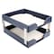 Dacasso Navy Blue Bonded Leather Double Letter Trays AG-5022 - alternate 4
